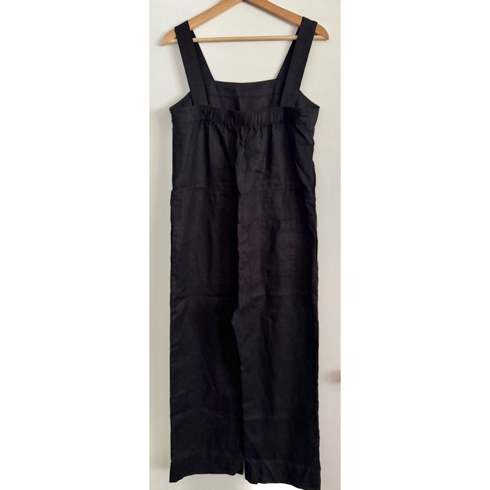 NWT Quince 100% European Linen Square Neck Jumpsuit - Small, Black (NO BELT) - Picture 7 of 12
